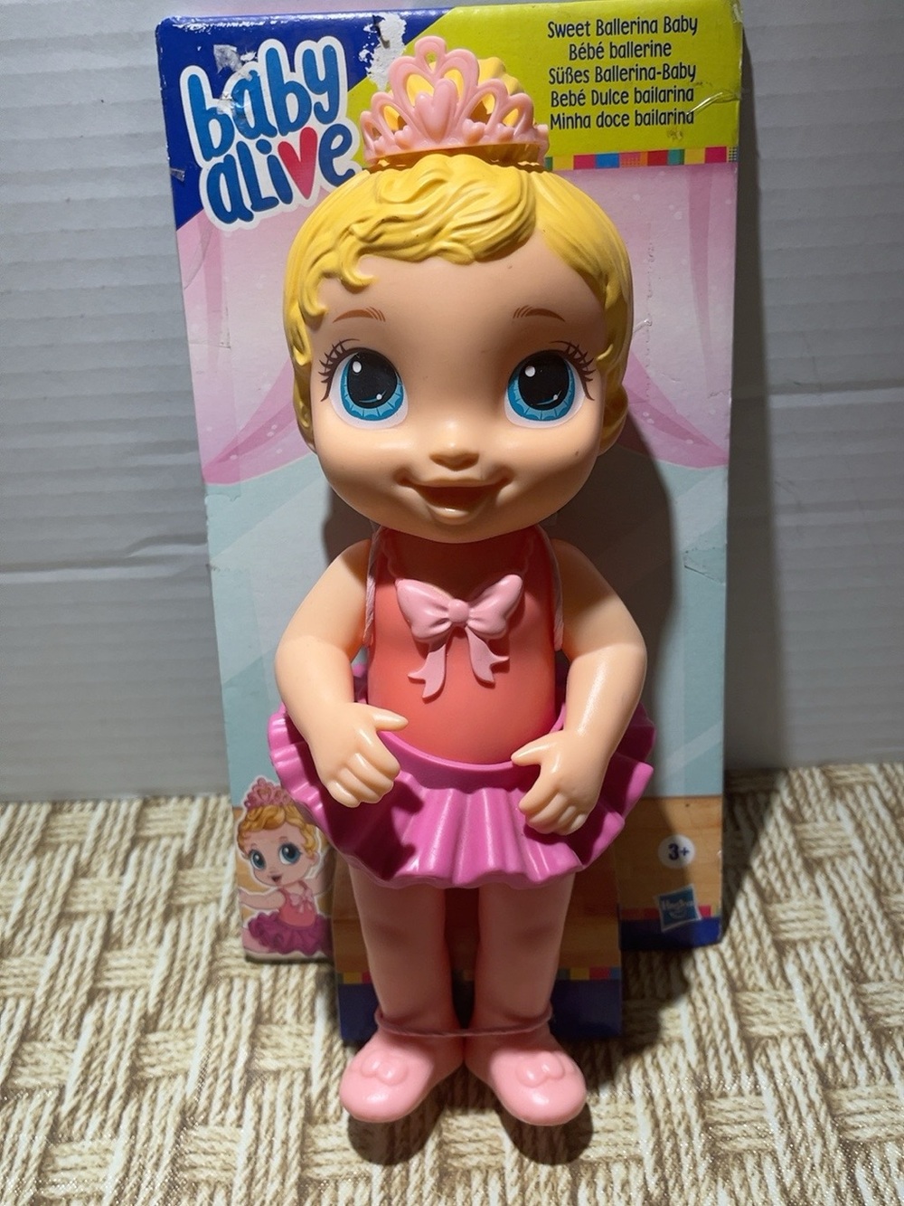 Baby Alive Sweet Ballerina Baby Doll Blonde Pink Tutu Tiara 11” Hasbro